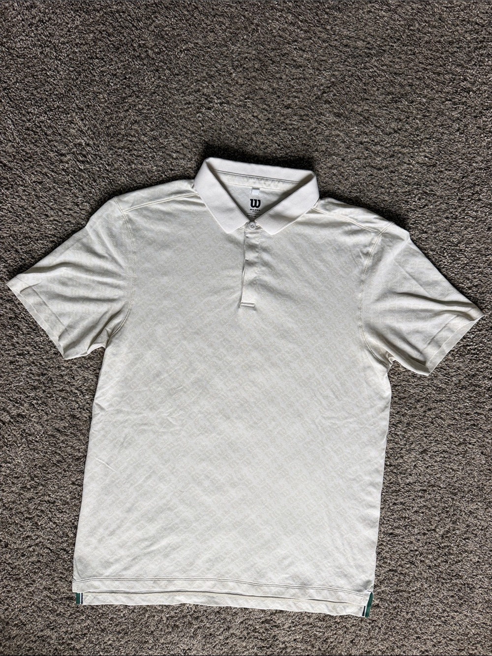 Wilson White Men's Polo with Subtle Pattern